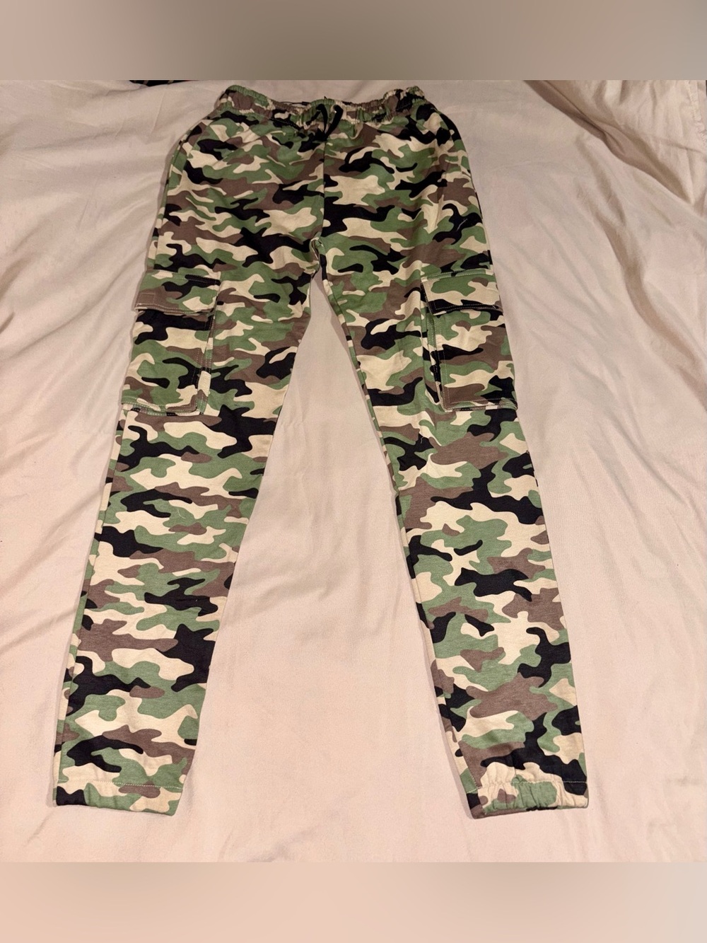 Fashion Nova Kids Boys Mini Camo Fleece Cargo Joggers 12/14 NWTf